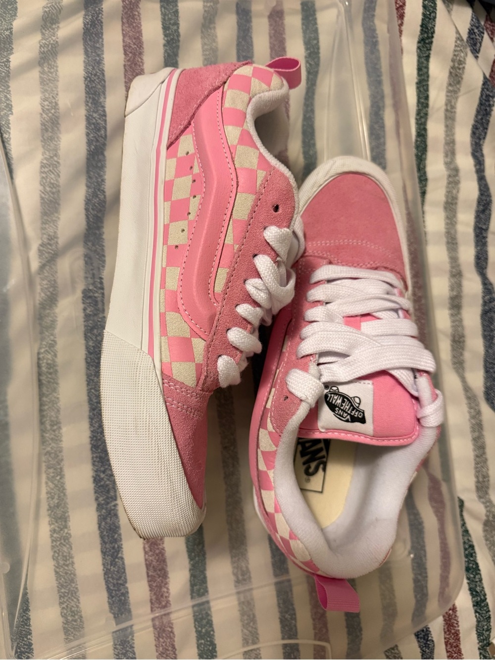 Pink checkered vans
